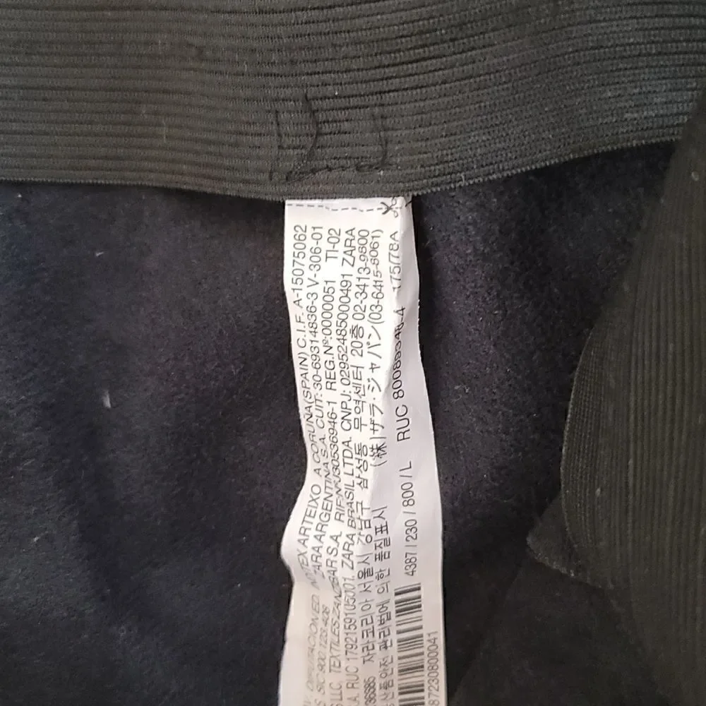 ⏳️Zara Black Faux Leather Side Zipper Ankle zipper Pants Size Large